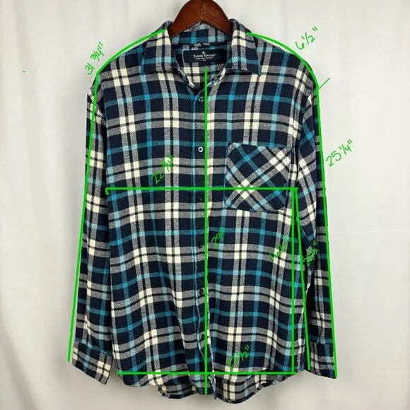 Tailor Vintage Plaid Flannel Button-Up Shirt - Picture 6 of 6